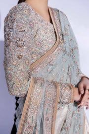 Bridal Wedding Dress in Embroidered Saree Style