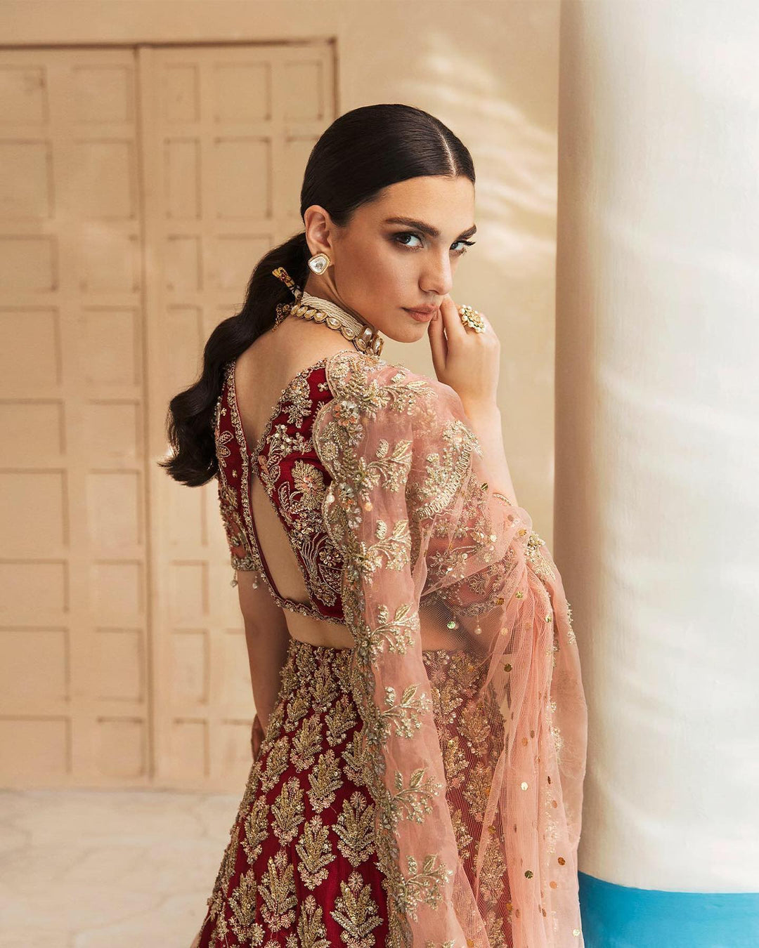 Stunning Red Bridal Lehenga Choli - Premium Pakistani Bridal Dress