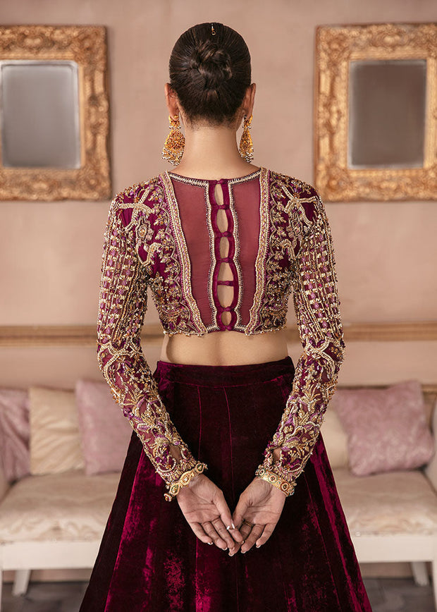 Bridal Wedding Dress in Velvet Lehenga and Choli Style Online