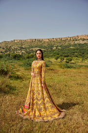 Bridal Wedding Dress in Yellow Lehenga Choli Style