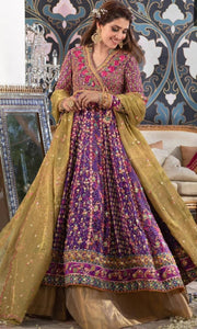 Luxury Bridal Anarkali Lehenga in Angarkha Style