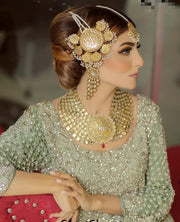 Bridal Gold Kundan Heavy Necklace SideLook
