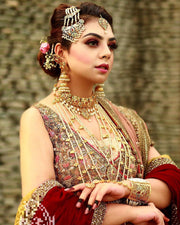 Bridal Heavy Necklace and Rani Haar Side Look