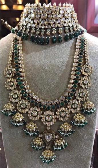 Bridal Silver Necklace Set With Kundan
