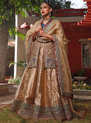 Bridal Wear Pakistani in Gold Color Model Look