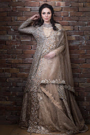 Elegant Pakistani bridal lehnga outfit in copper color # B3315