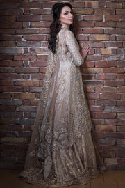 Elegant Pakistani bridal lehnga outfit in copper color # B3315
