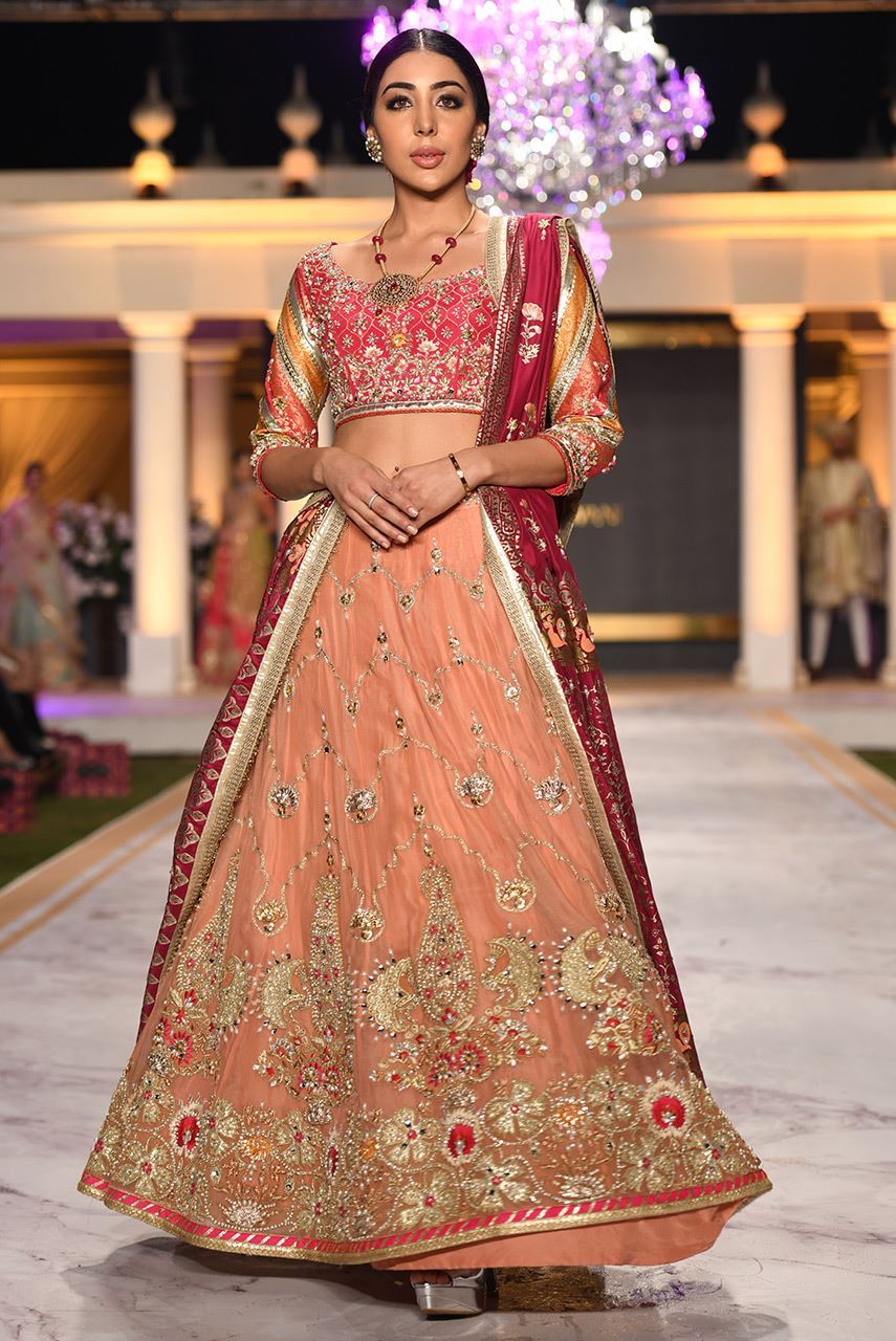 Beautiful designer bridal mehndi dress embroidered in pink color # B3421