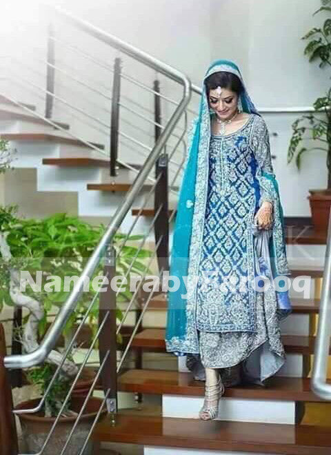 Ferooze & Blue Bridel Lehanga with Dabka Naqshi & Nugh Work