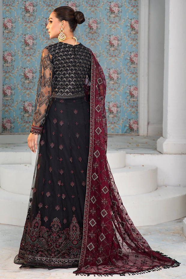 Buy Black Pakistani Frock with Maroon Contrast Party Wear 2023