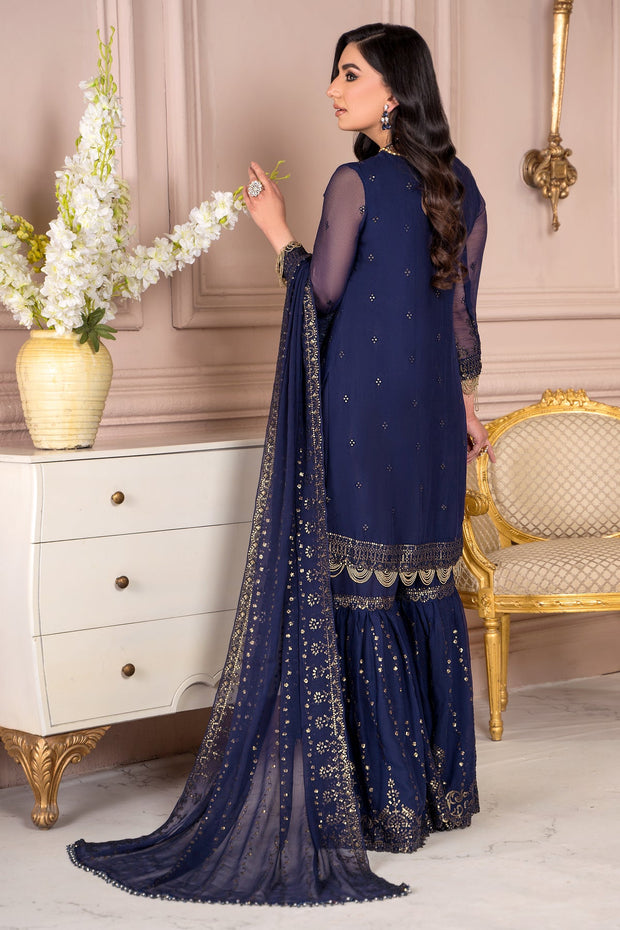 Buy Blue Pakistani Kameez Sharara with Dupatta Party Wear 2023