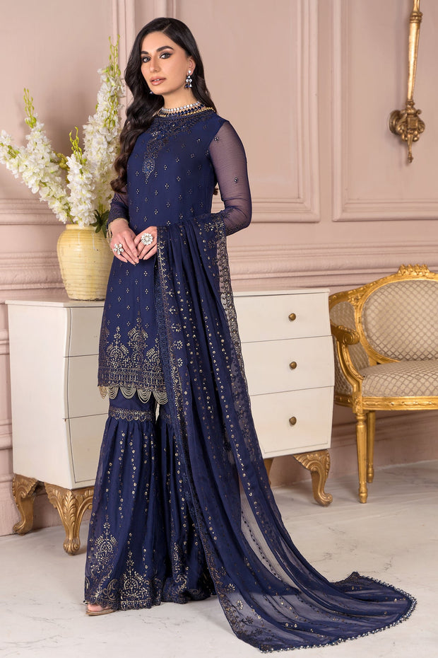 Buy Blue Pakistani Kameez Sharara with Dupatta Party Wear