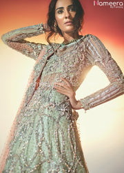 Elegant Pakistani Bridal Maxi for Wedding Online Closeup View