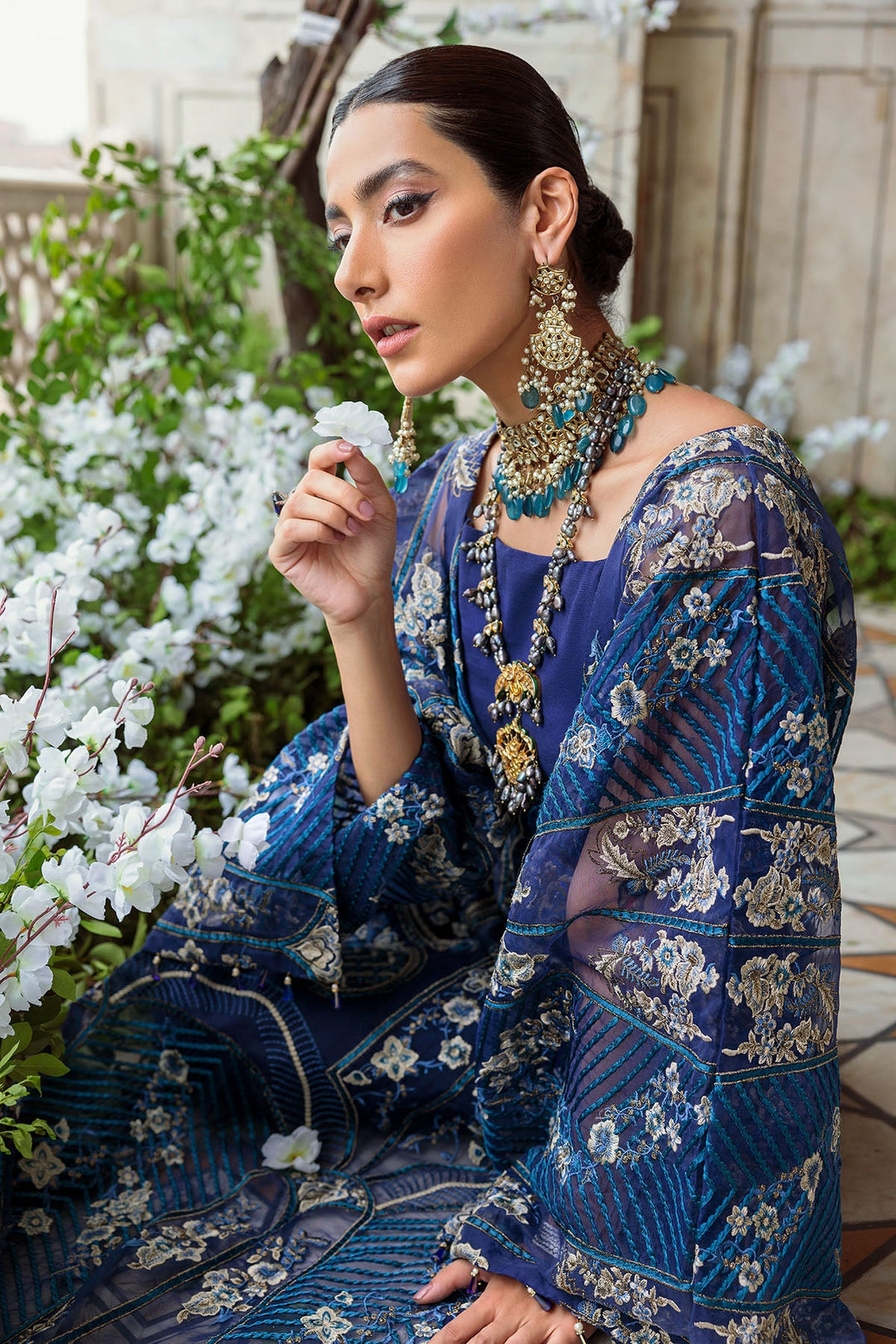 Buy Embroidered Organza Traditional Pakistani Capri Kameez