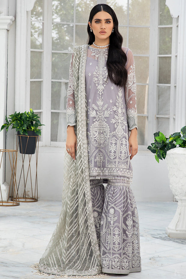 Buy Grey Pakistani Embroidered Kurti with Sharara Party Wear