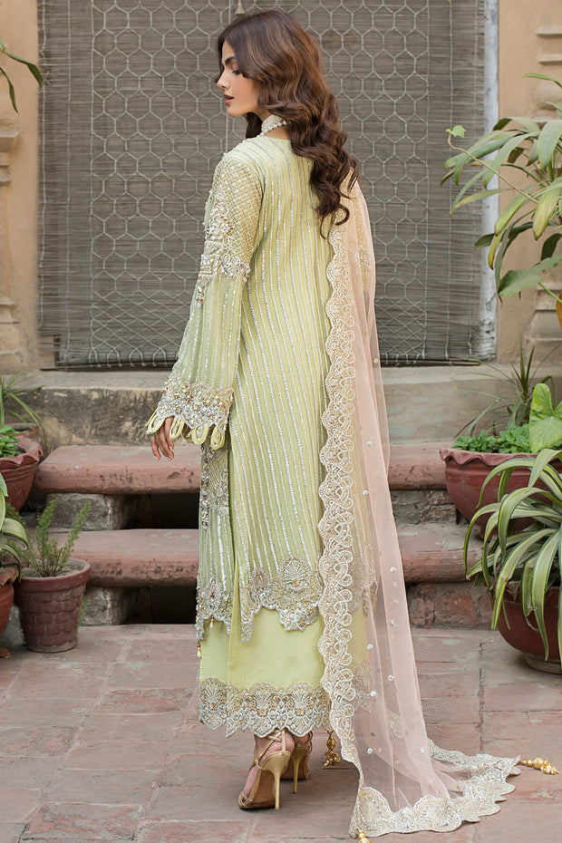 Buy Light Yellow Hand Embellished Kameez and Trousers Pakistani Party Dress