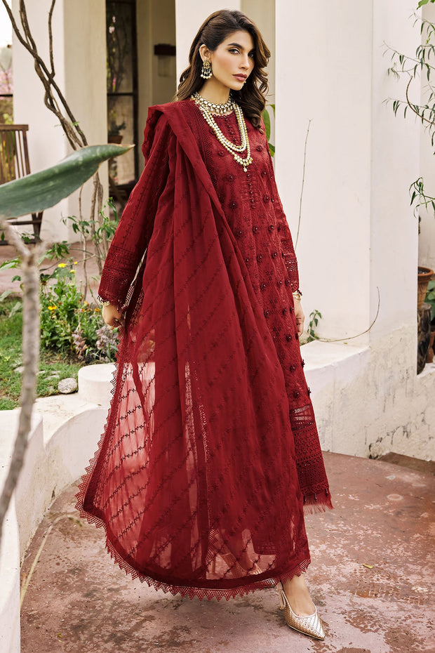 Buy Embroidered Maroon Lawn kameez Trousers Pakistani Party Dress