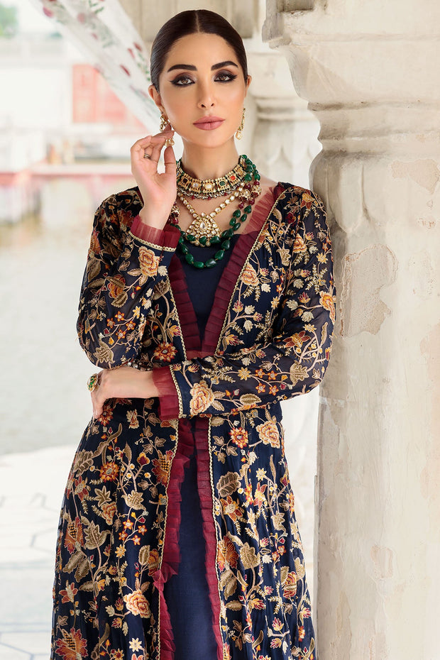 Buy Midnight Blue Embroidered Pakistani Pishwas Eid Dress