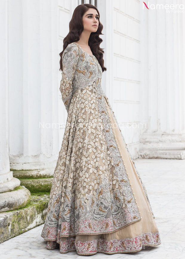 Pakistani Bridal Gown Style Dresses Online with Heavy Embroidery