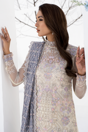 Buy Pakistani Embroidered Pearl White Kameez Capri Wedding Wear 2023