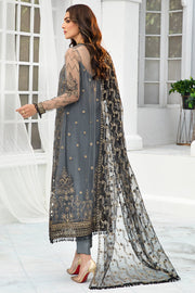 Buy Pakistani Graphite Embroidered Kameez Capri Party Wear