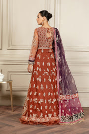 Buy Pakistani Long Frock with Dupatta in Orange Color 2023