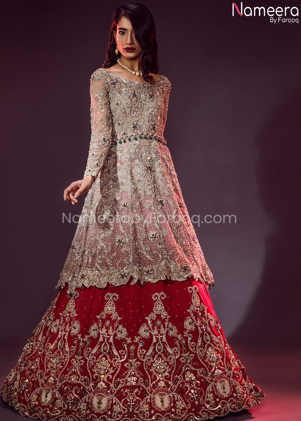 Pakistani Peplum Dress for Bridal Online 2021 Front Look