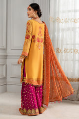 Buy Pakistani Yellow Kurti with Pink Sharara Party Wear