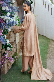 Peach Color Embroidered Kameez Trousers Pakistani Eid Dress