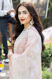 Premium Pakistani White Embroidered Kameez with Capri Party Dress