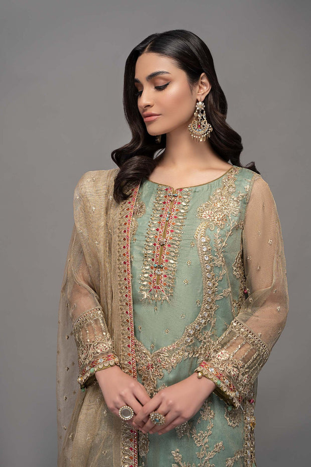 Buy Maria B Sky Blue Embroidered Kameez Salwar Suit Pakistani Party Wear