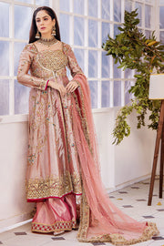 Buy Traditional Peach Embroidered Dress in Gown Style Wedding Dress 2023