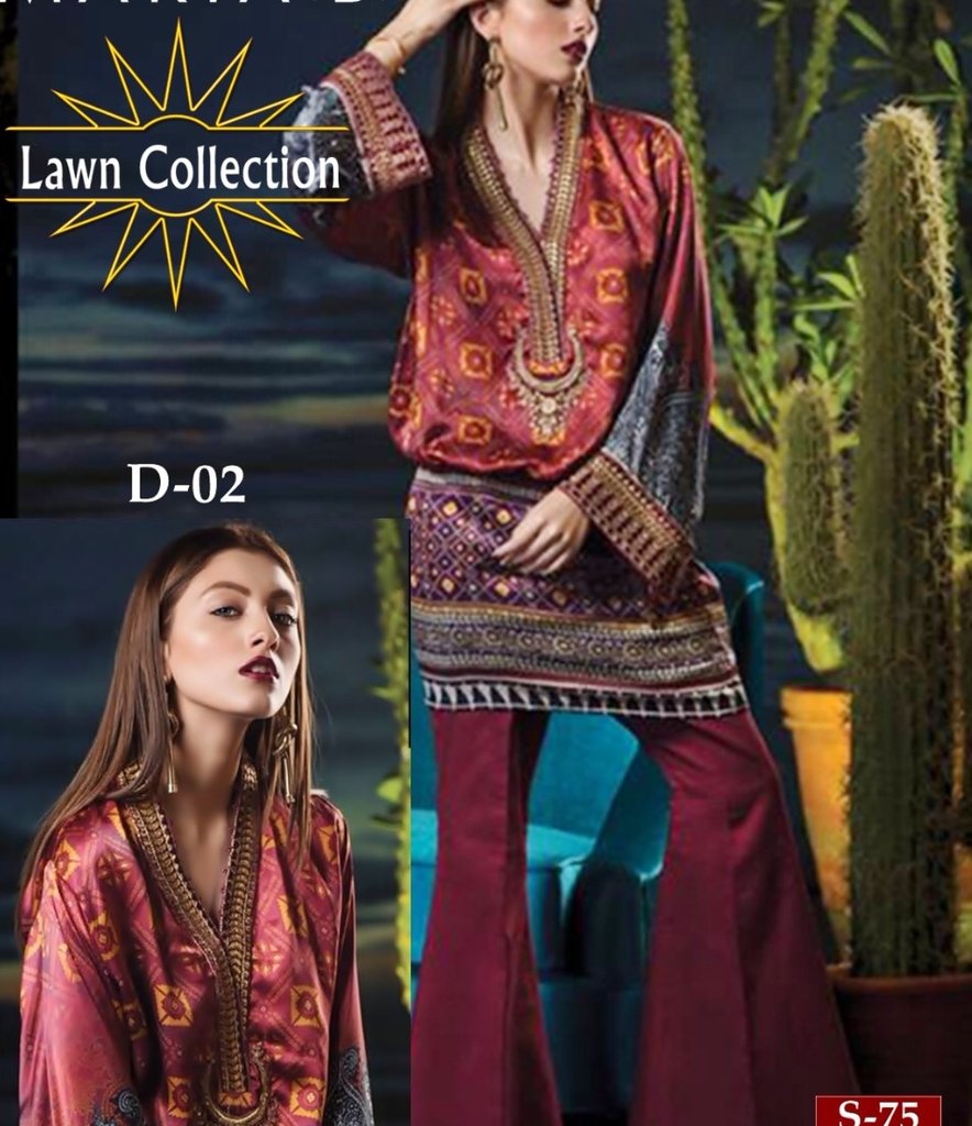 Buy Pakistani Designer Lawn dress by Maria. B in US Nameera by