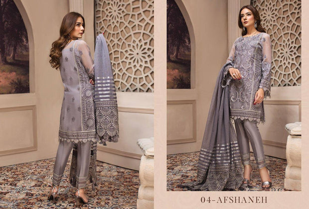 Buy Pakistani Latest Grey Color Chiffon Festive Wear 2019