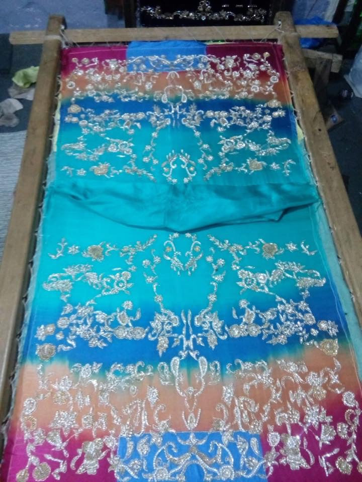 Stylish Wedding Dress In Turquoise Color.Work Embellished With Dabka Nagh Zari Crystal and Stone  Work.
