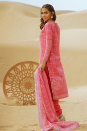 Latest Summer Pakistani printed casual lawn outfit in pink color # P2502