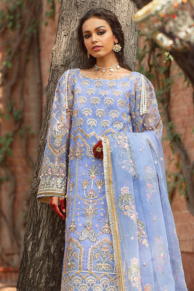 Cerulean Organza Sharara Kameez Dupatta Pakistani Eid Dress