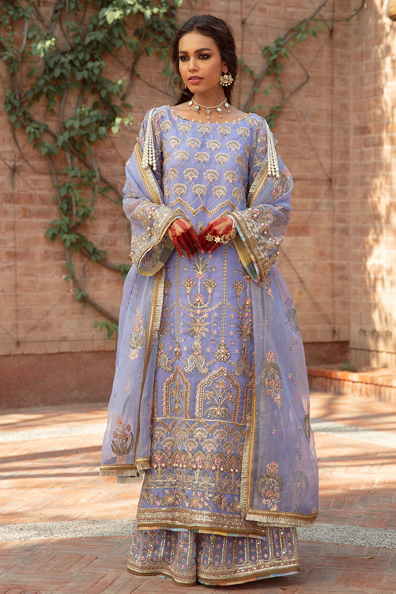 Cerulean Organza Sharara Kameez Pakistani Eid Dress