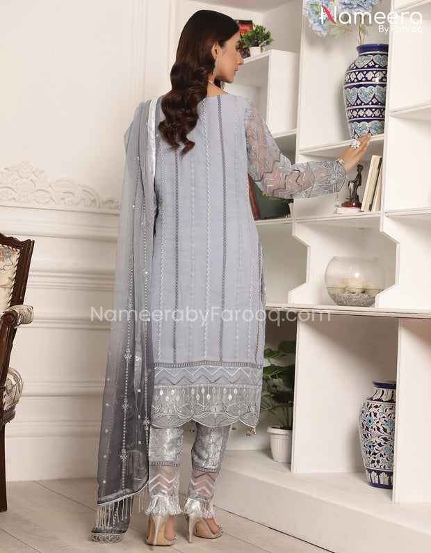 Chiffon Embroidered Dress