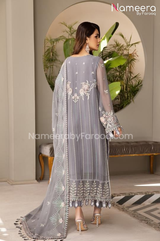 Chiffon Embroidered Dress