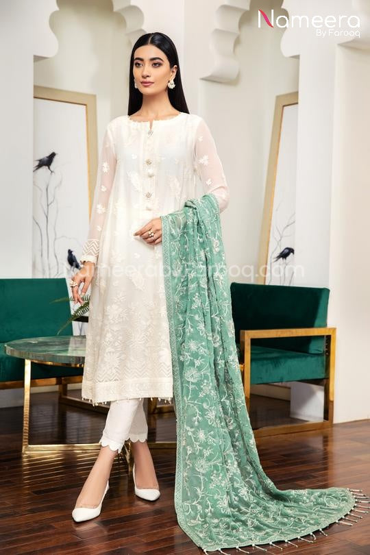 Chiffon Embroidered Dress