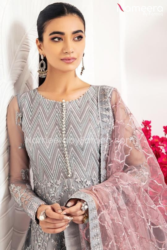 Chiffon Embroidered Dress