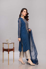 Chiffon Pakistani Party Dress in Kameez Trouser Style Onine