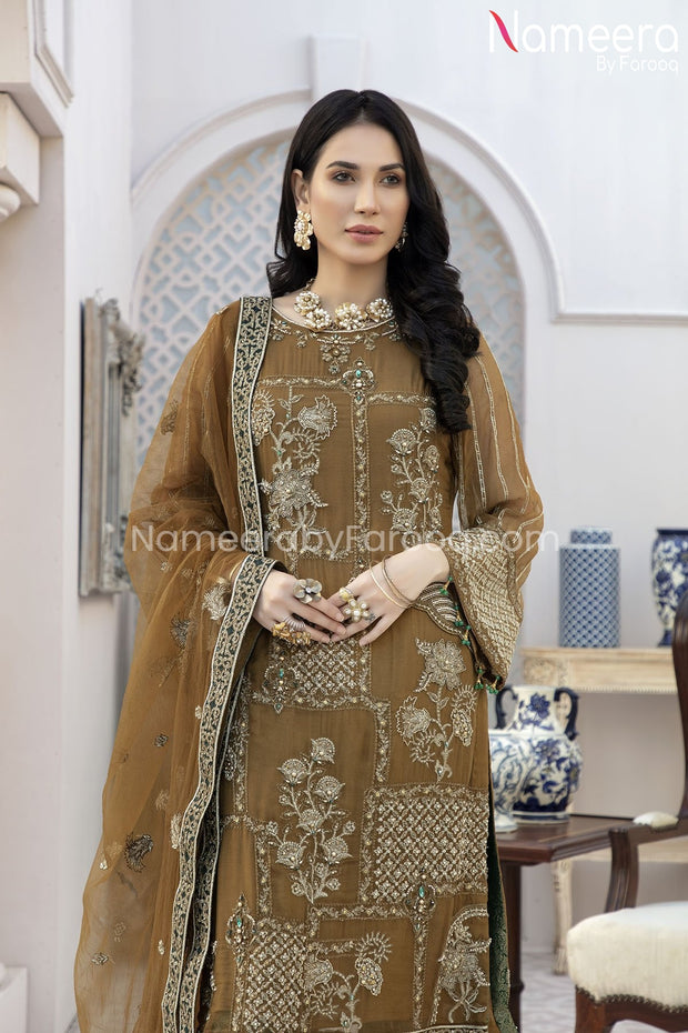 Chiffon Party Dress for Wedding with Embroidery  