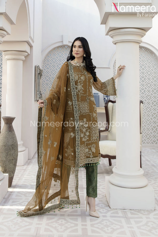 Chiffon Party Dress for Wedding with Embroidery 