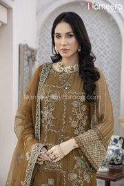 Chiffon Party Dress for Wedding with Embroidery Neckline Embroidery