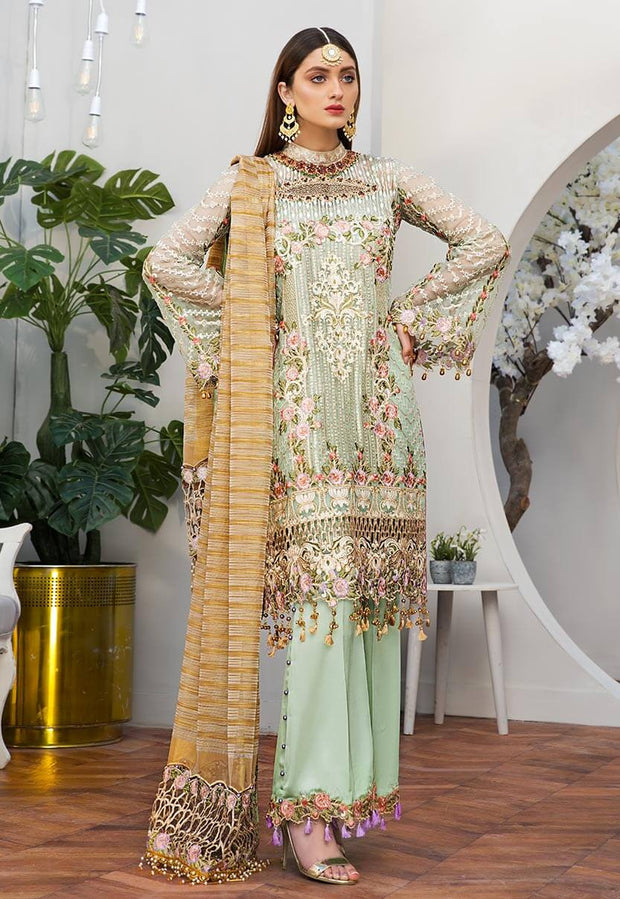 Chiffon Dress for Eid with Embroidery 
