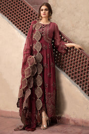 Chiffon Party Outfit in Maroon Color