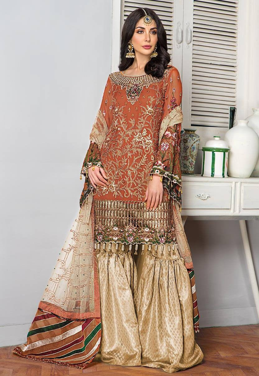 Chiffon Party Wear With Gharara