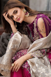 Chiffon Party Wear with Embroidery Cutwork Sleeves